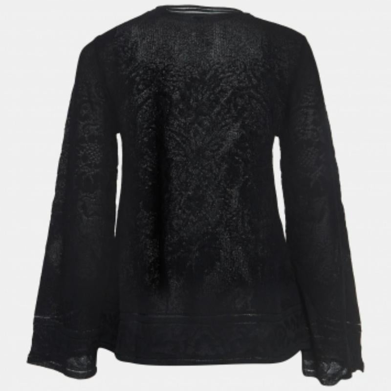 M Missoni Top in pizzo stretch floreale nero S.I.M. In condizioni buone in vendita a Dubai, Al Qouz 2