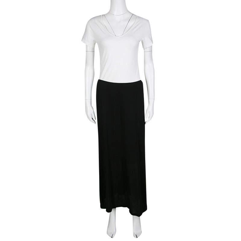 M Missoni Black Knit Elasticized Waist Midi Skirt M In Good Condition For Sale In Dubai, Al Qouz 2