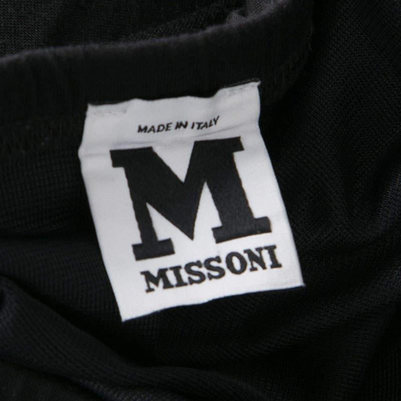 M Missoni Black Knit Elasticized Waist Midi Skirt M For Sale 1