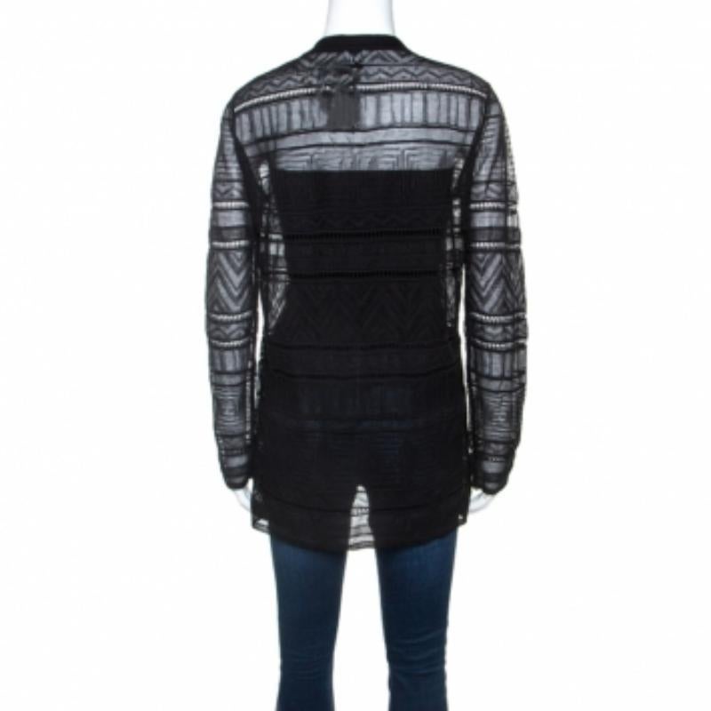 M Missoni Schwarze langärmlige Strickjacke mit langen Ärmeln M im Zustand „Gut“ im Angebot in Dubai, Al Qouz 2