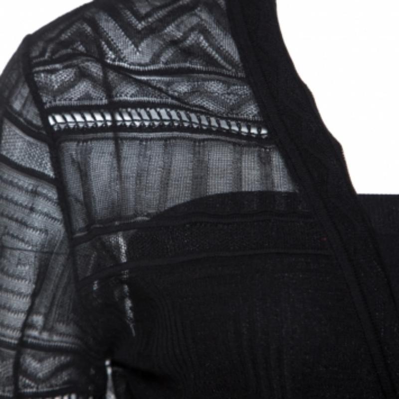 M Missoni Schwarze langärmlige Strickjacke mit langen Ärmeln M im Angebot 3