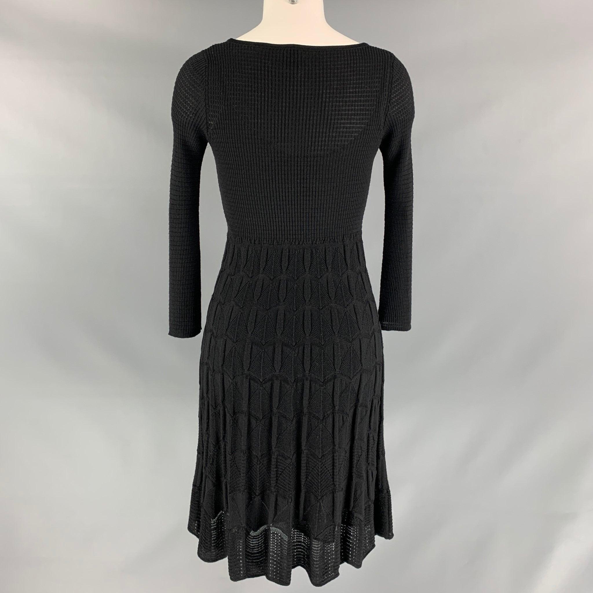 M MISSONI Black  Knitted Size 6 Dress In Good Condition For Sale In San Francisco, CA