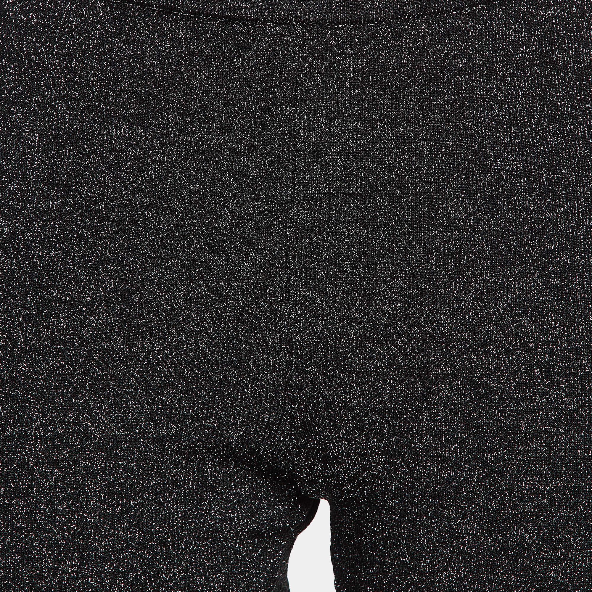 M Missoni Black Lurex Knit Leggings M In Excellent Condition For Sale In Dubai, Al Qouz 2