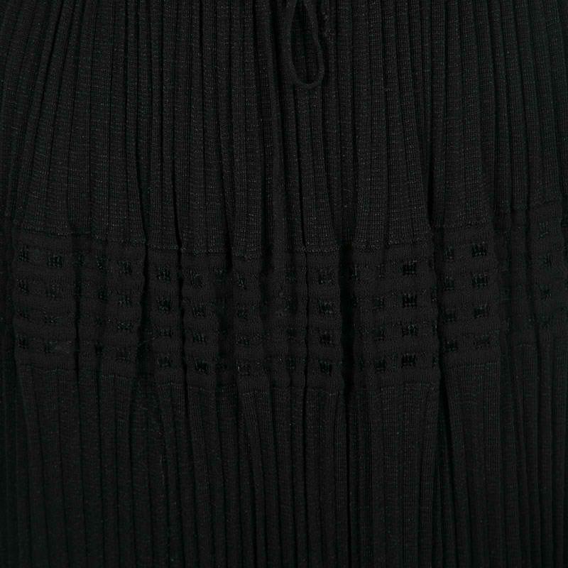 Women's M Missoni Black Lurex Perforated Knit Pleated Skirt M