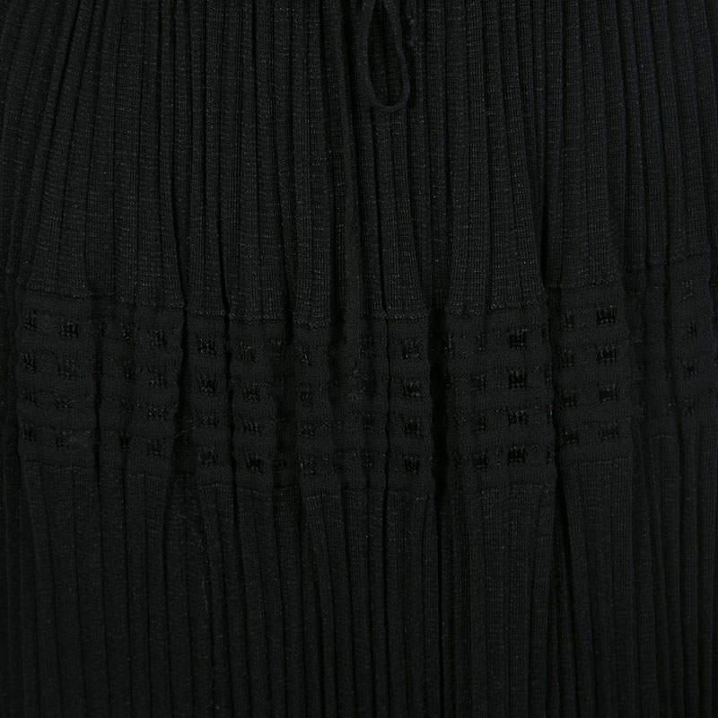 Women's M Missoni Black Lurex Perforated Knit Pleated Skirt M