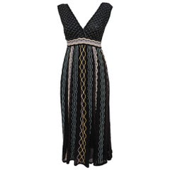 M Missoni Black/Multicolor Knit Midi Dress S