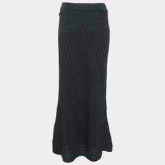 M Missoni Black Patterned Knit Maxi Skirt S