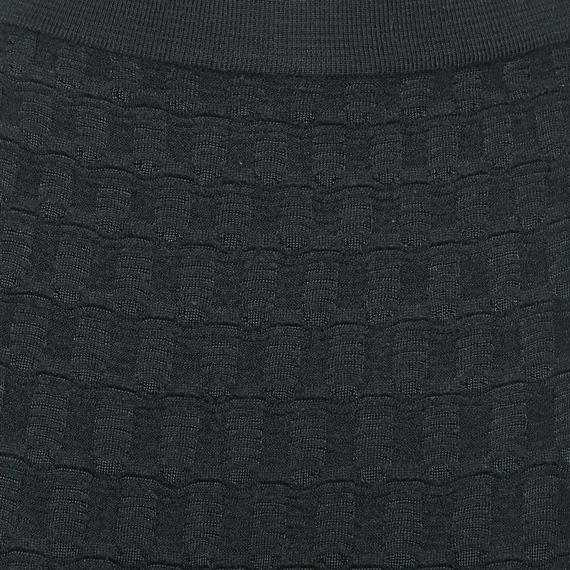 M Missoni Black Patterned Knit Maxi Skirt S In Good Condition For Sale In Dubai, Al Qouz 2