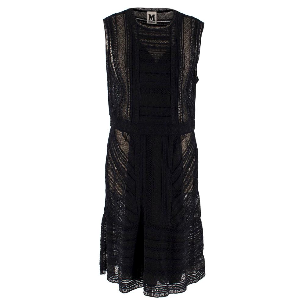 M Missoni Black Sleeveless Sheer Knit Dress - Size US 10