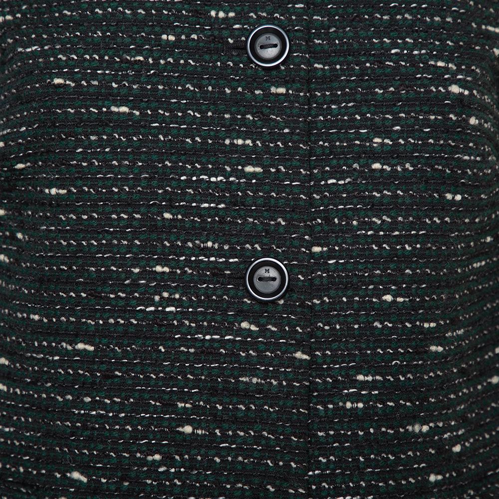 M Missoni Black Tweed Button Front Mid Length Coat M In Good Condition In Dubai, Al Qouz 2