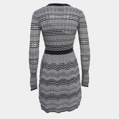 M Missoni Black/White Patterned Knit Mini Dress S
