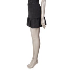 M MISSONI black wool blend CHEVRON KNIT TRUMPET MINI Skirt 40 S