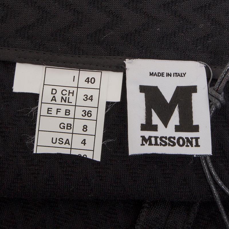 Women's M MISSONI black wool blend CHEVRON KNIT TRUMPET MINI Skirt 40 S For Sale