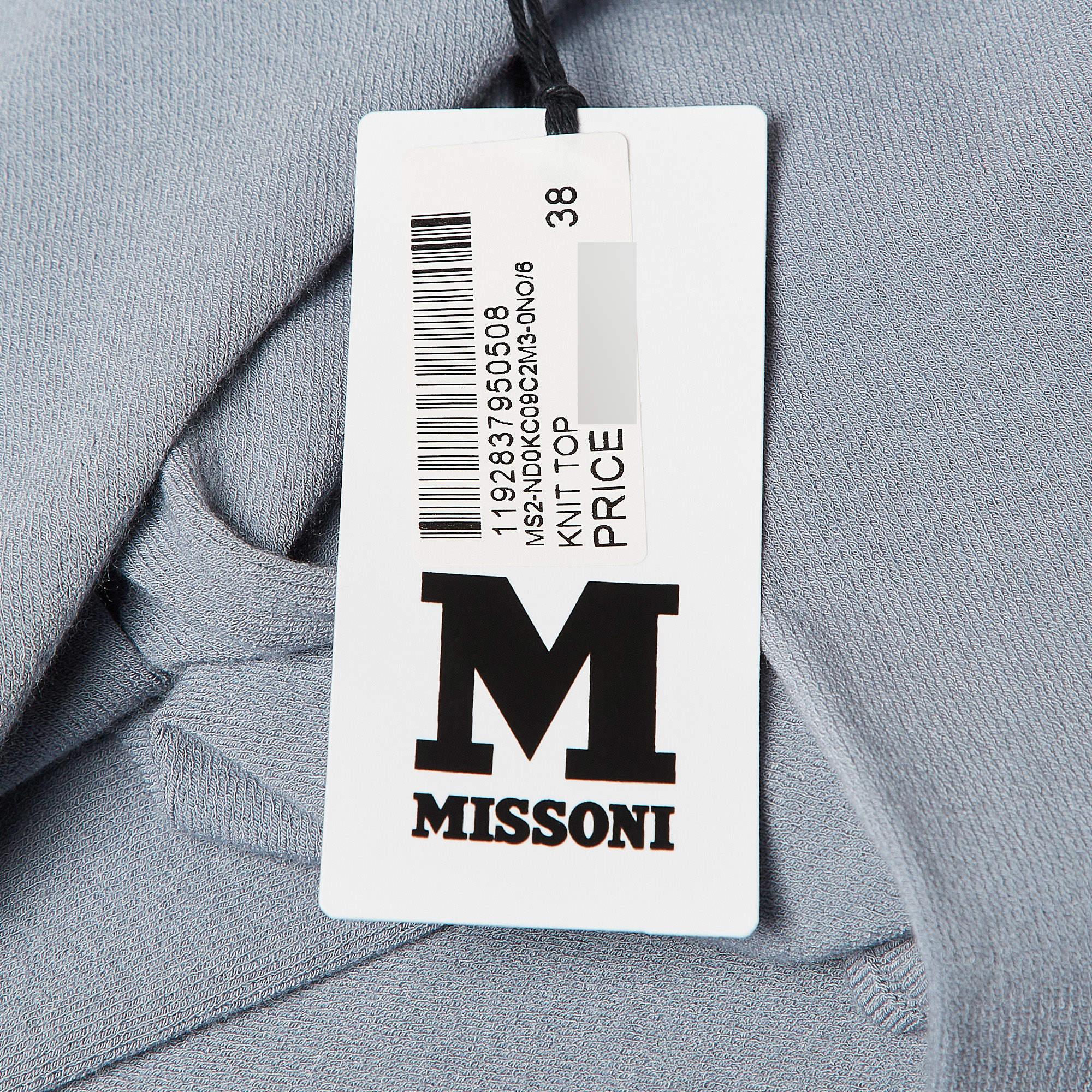 Women's M Missoni Blue Knit Full Sleeves Top S