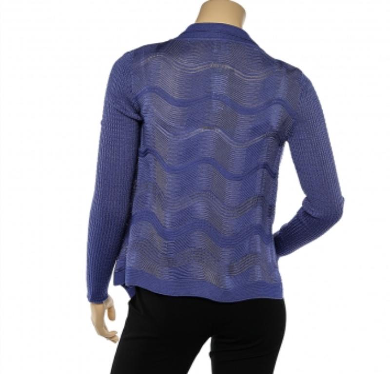 Bleu M Missoni Col châle en tricot à motifs bleu M en vente