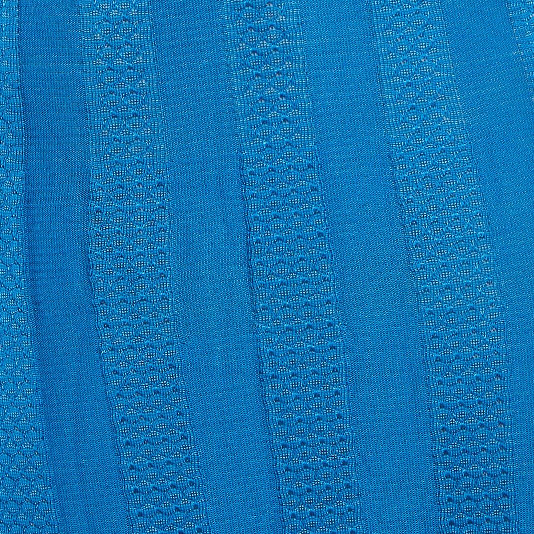 M Missoni Blue Stripe Pattern Knit Maxi Skirt M In Good Condition In Dubai, Al Qouz 2
