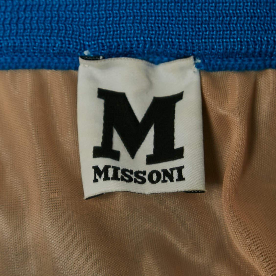 Women's M Missoni Blue Stripe Pattern Knit Maxi Skirt M
