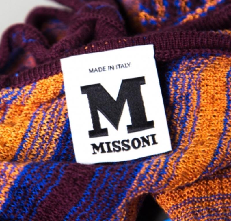 M Missoni Brown and Blue Striped Knit Tie Detail Racer Back Top M im Zustand „Gut“ im Angebot in Dubai, Al Qouz 2