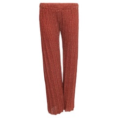M Missoni Brown Pantalon palazzo en tricot Lurex M