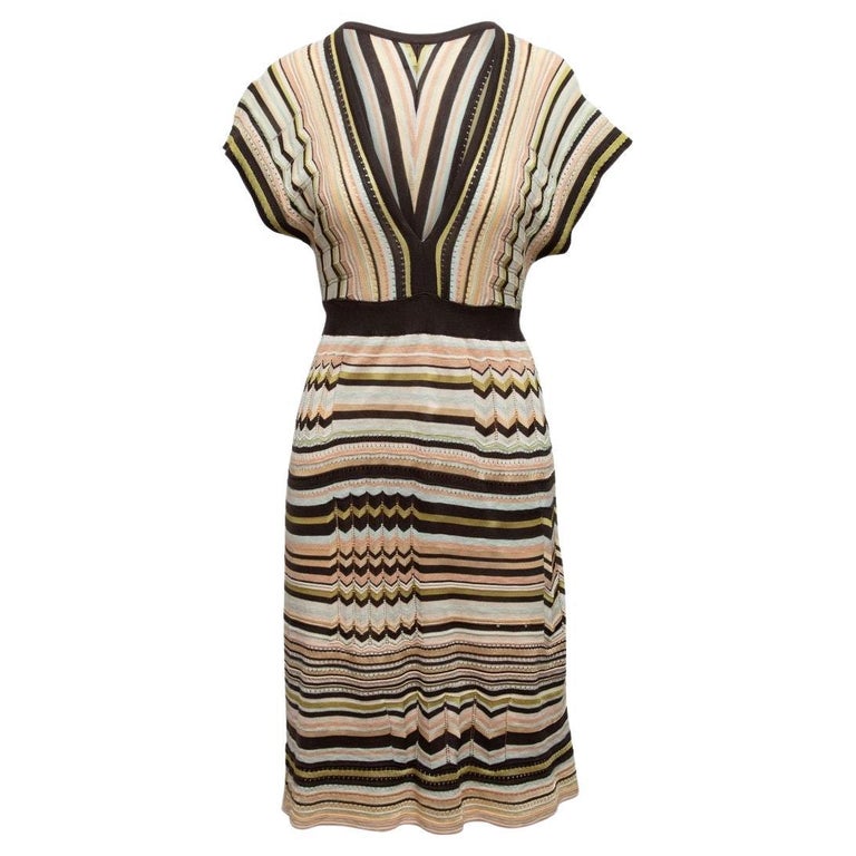 Multicolor Striped Knit Dress