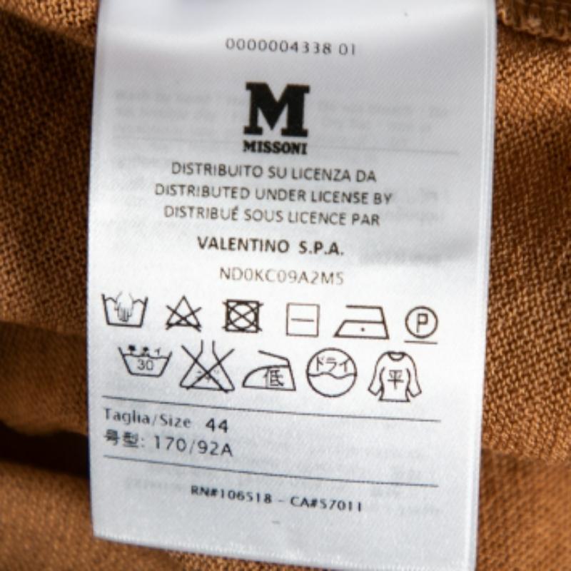 M Missoni Top en maille de laine à motifs, marron M Pour femmes en vente