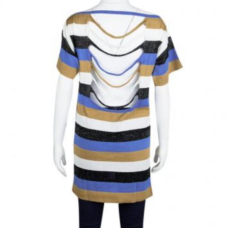M Missoni Colorblock Colorblocked Knit Striped Back Detail Top M en vente 1