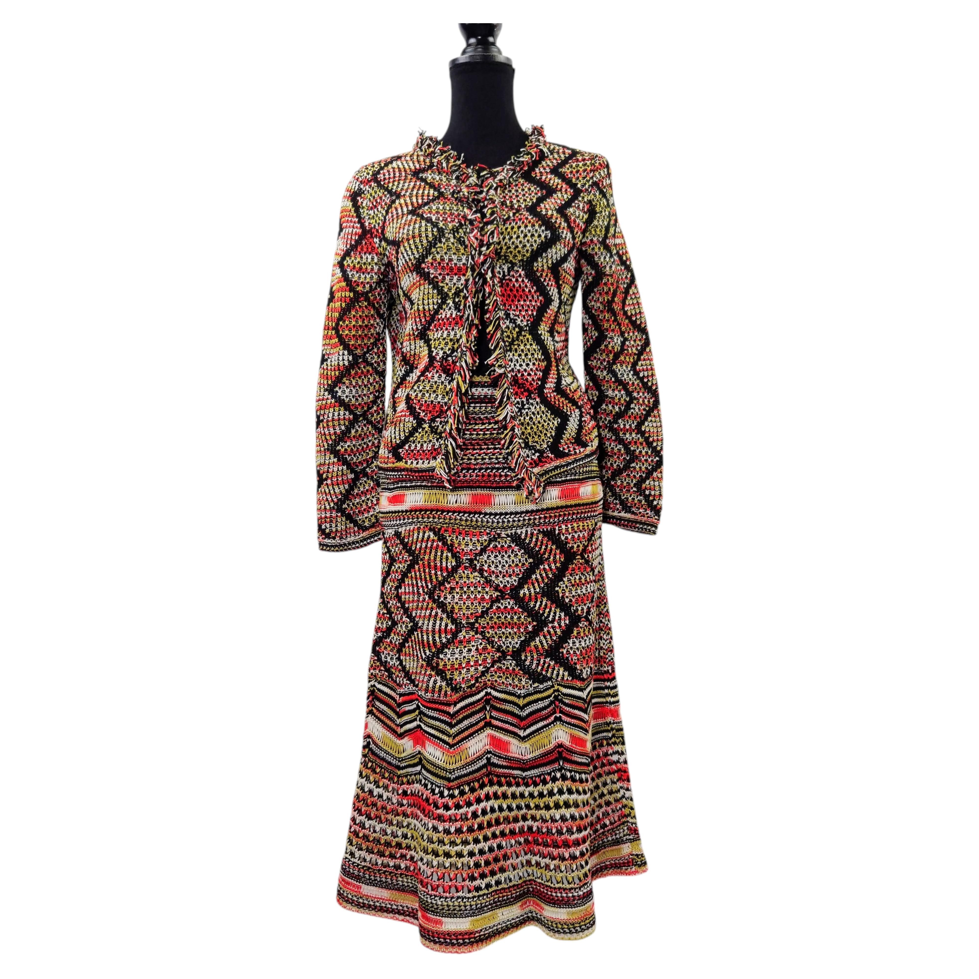 M Missoni vintage 2000s tricot skirt and cardigan outfit