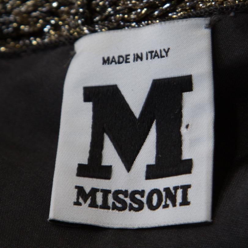 M Missoni Gold Crochet Detail Short Dress S 2