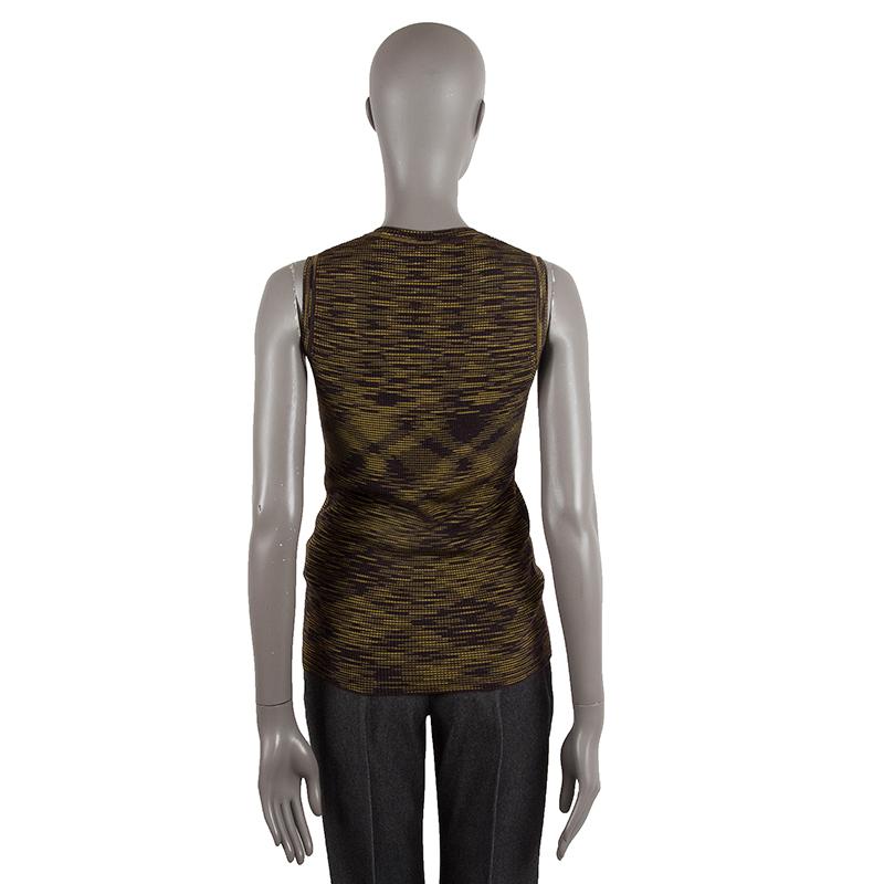 100% authentic M Missoni v-neck knit tank-top in brown, black and apple green viscose (44%), acrylic (28%) and wool (28%). Has been worn and is in excellent condition.

Measurements
Tag Size	46
Size	XL
Bust	68cm (26.5in) to 80cm (31.2in)
Waist	62cm