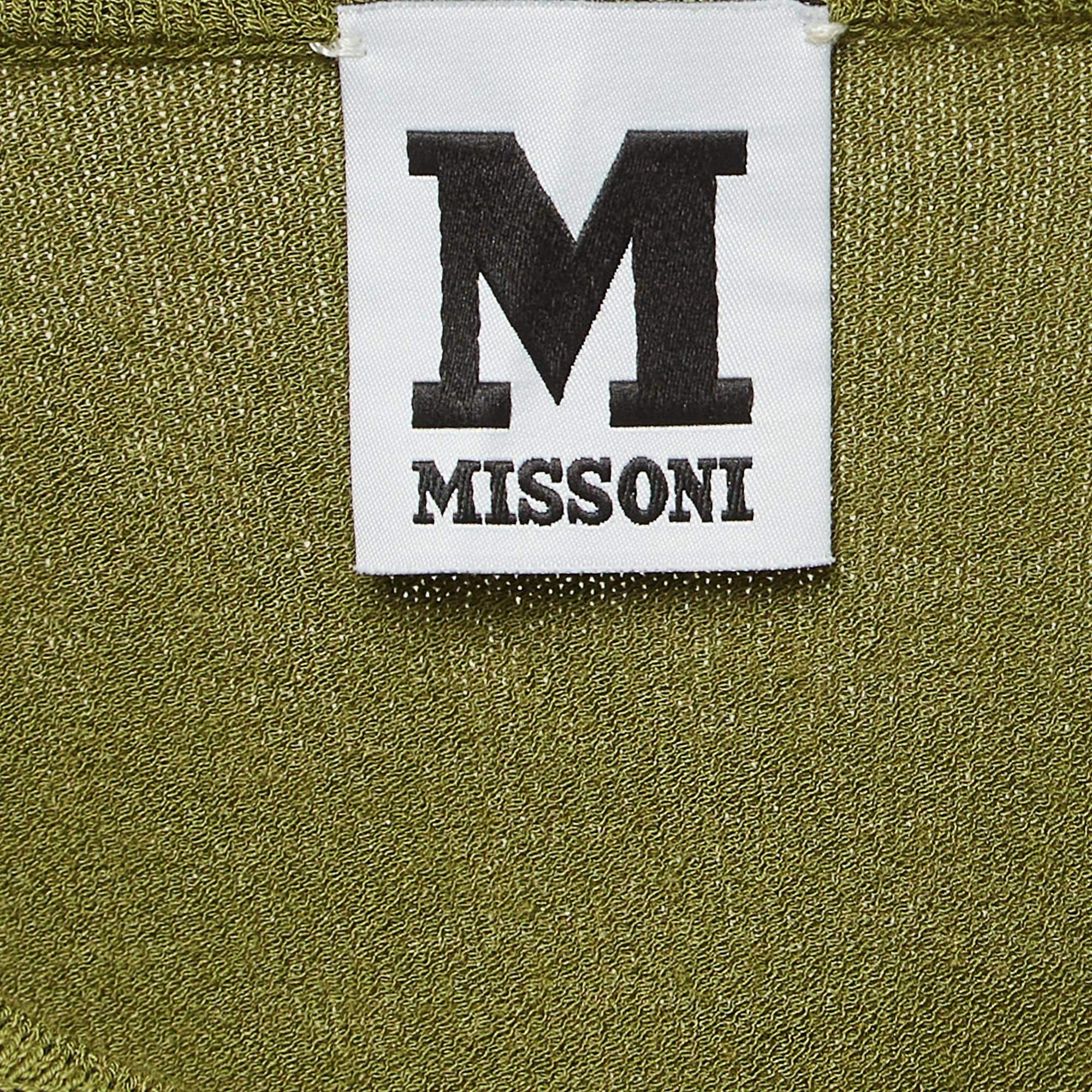 M Missoni Green Knit Top S In New Condition For Sale In Dubai, Al Qouz 2