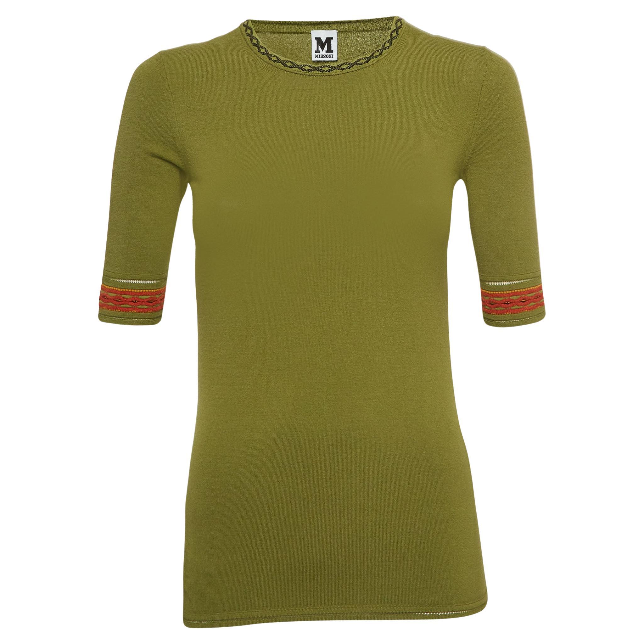 M Missoni Green Knit Top S For Sale