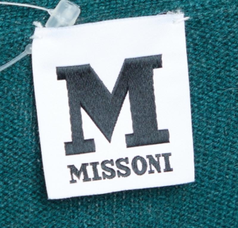 Vert M Missoni Pull sans manches en maille de laine mérinos et angora vert M.