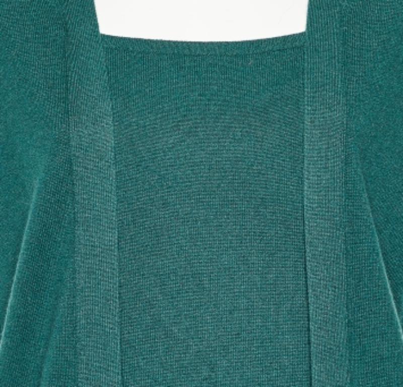 M Missoni Pull sans manches en maille de laine mérinos et angora vert M. 1