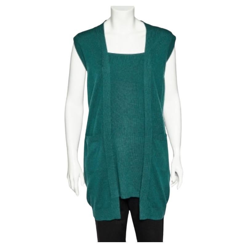 M Missoni Green Merino Wool & Angora Knit Sleeveless Sweater M