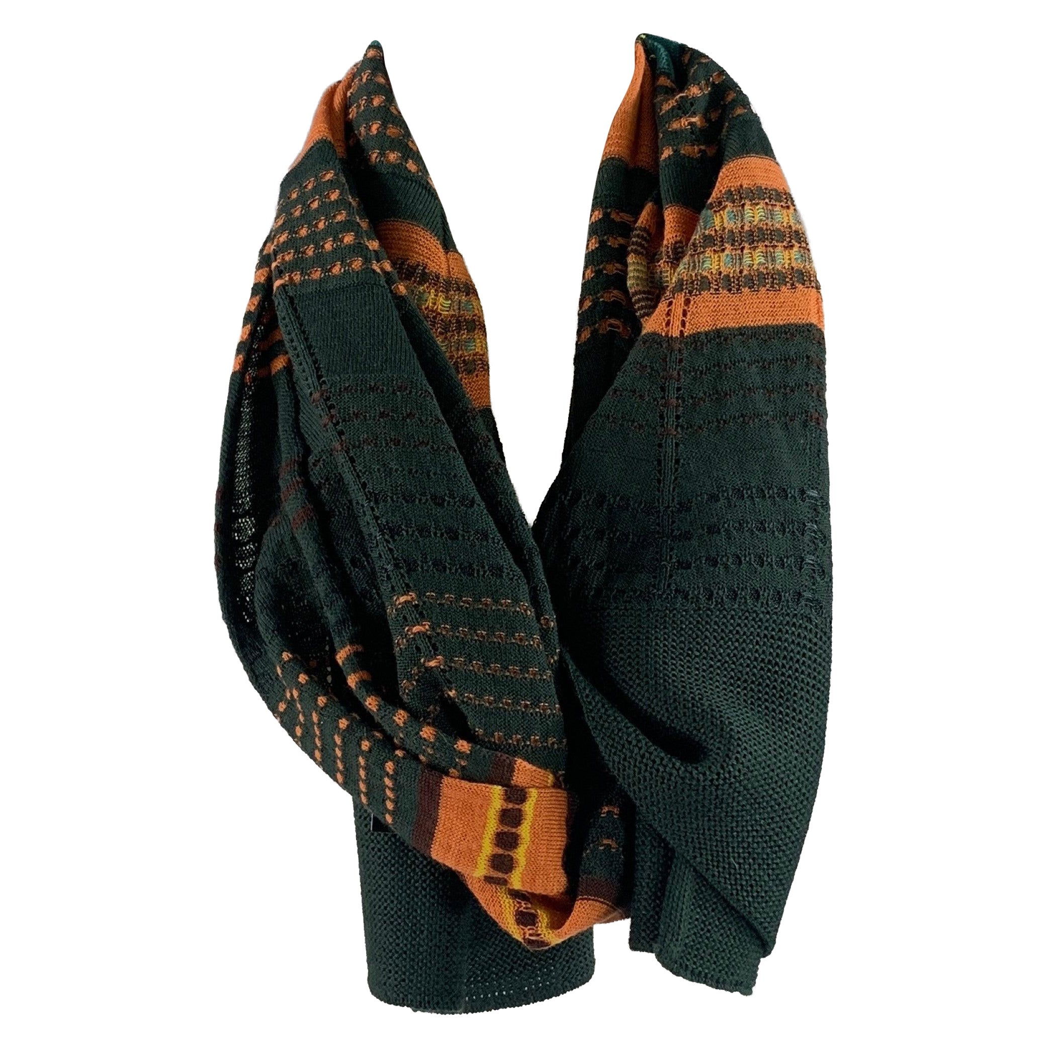 M Missoni Sciarpe a motivi misti verde arancio e giallo
