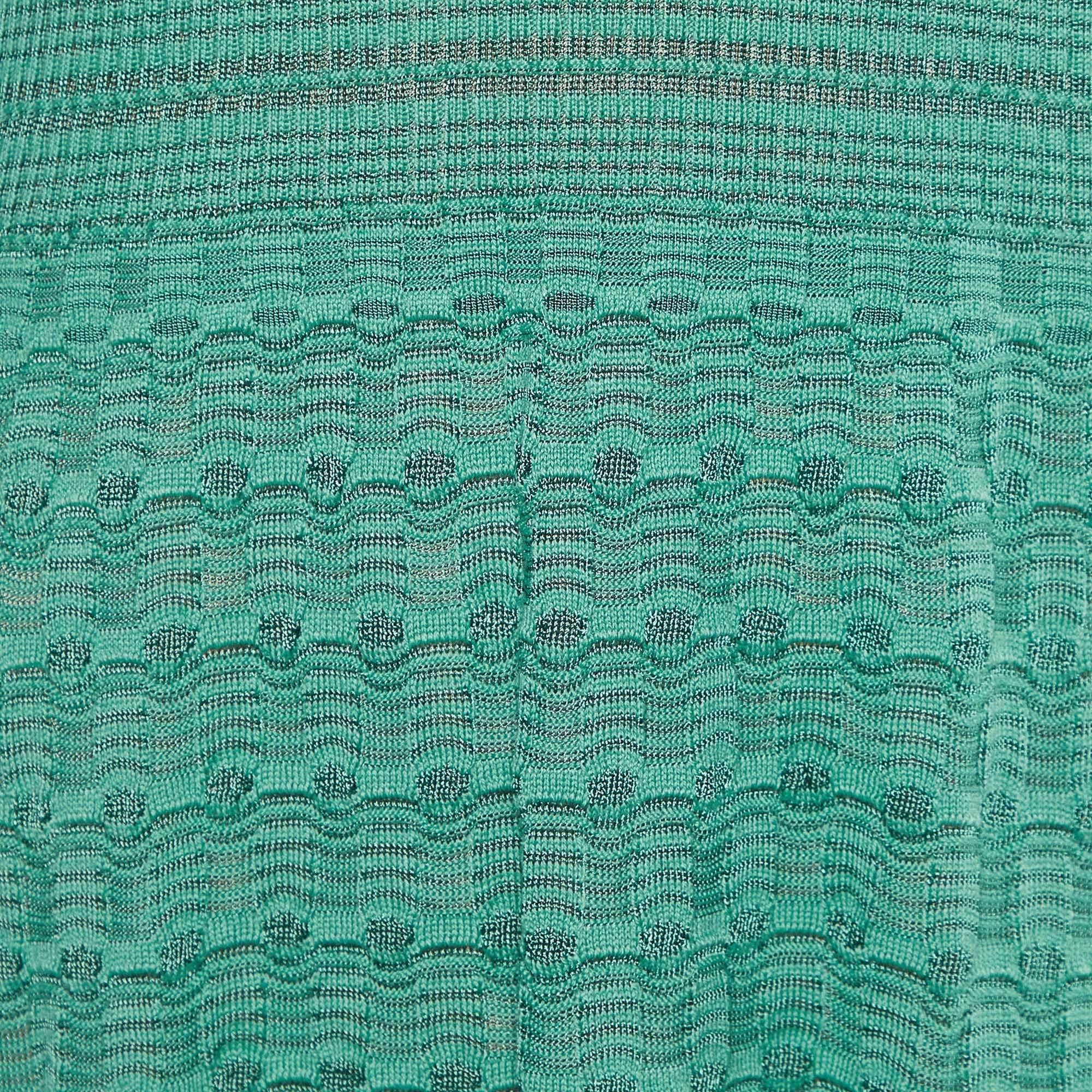 M Missoni Green patterned Knit Midi Dress M In New Condition In Dubai, Al Qouz 2