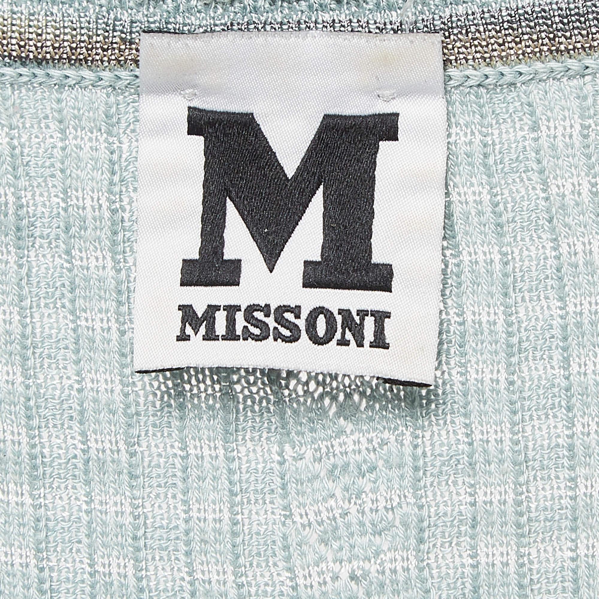 M Missoni Green Patterned Knit Tank Top S In Good Condition In Dubai, Al Qouz 2