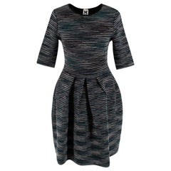 M Missoni Green Striped Knitted A-Line Dress - Size US 6