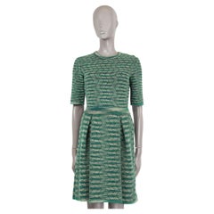 M MISSONI green wool blend ZIGZAG KNIT Dress 44 L