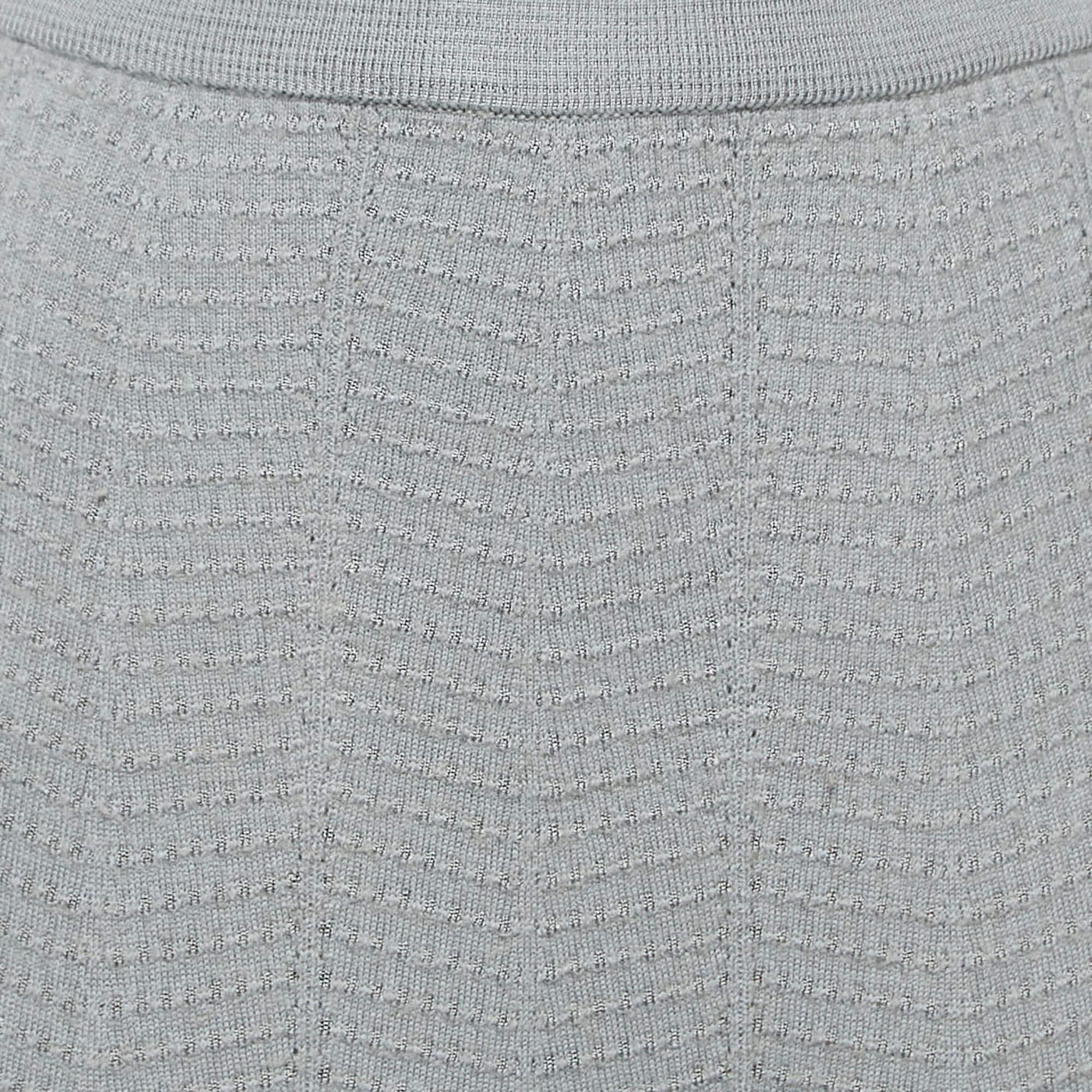 Gray M Missoni Grey Chevron Knit Maxi Skirt S For Sale