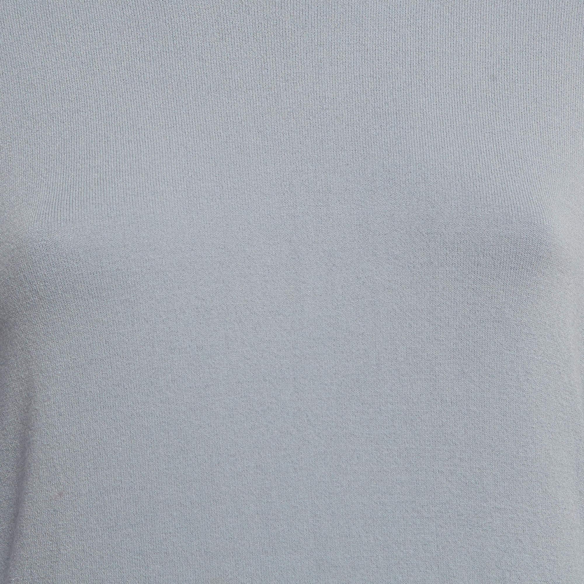 Gray M Missoni Grey Knit Full Sleeve Top L For Sale