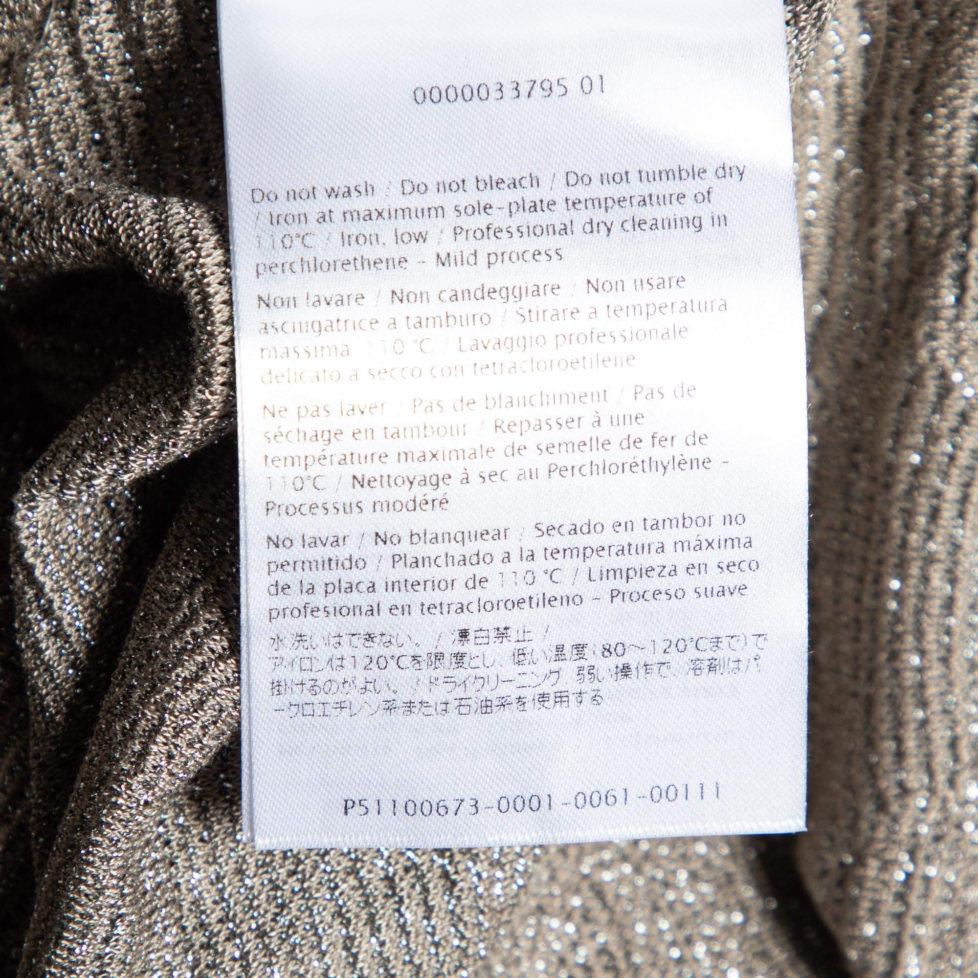 M Missoni Grigio Lurex Zig Zag Top Maglia S.I.M. in vendita 1