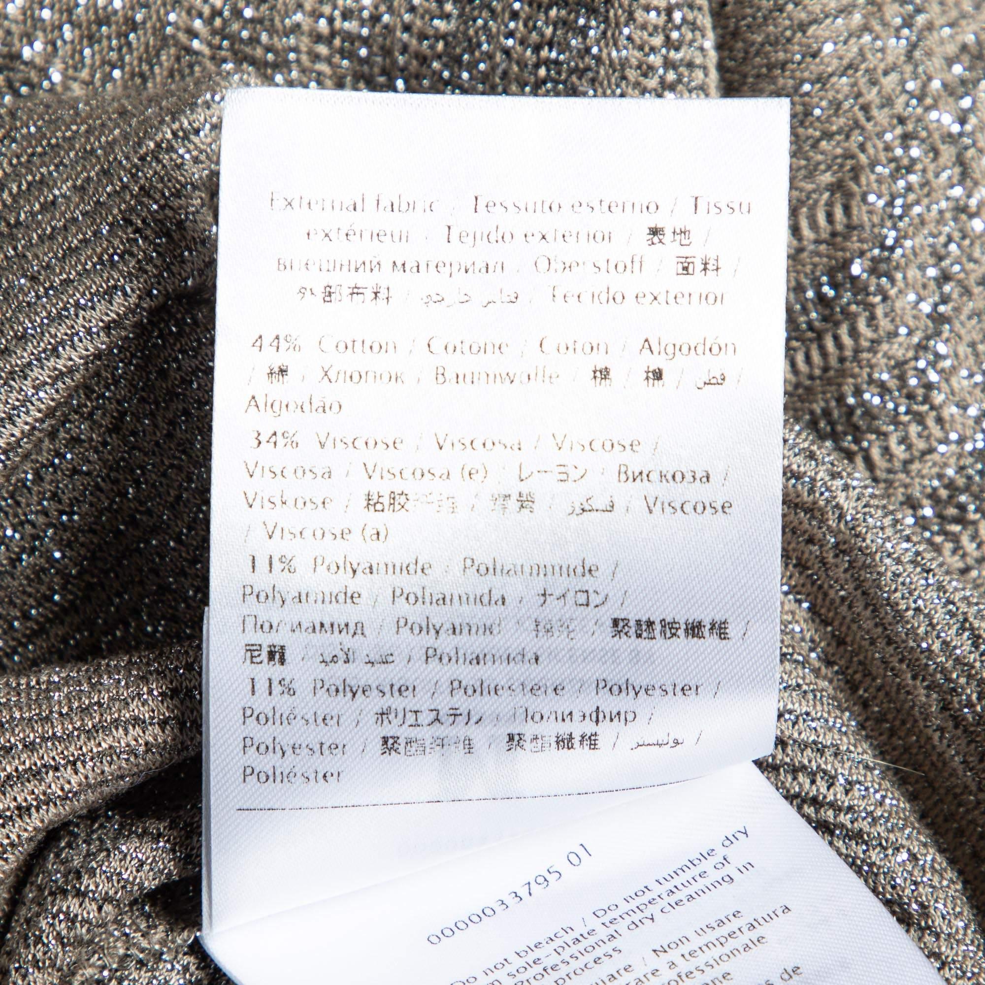 M Missoni Grigio Lurex Zig Zag Top Maglia S.I.M. in vendita 2