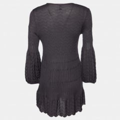 M Missoni Grey Patterned Wool Blend Knit Dress M