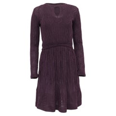M Missoni Minikleid mit Schlüssellochausschnitt aus violetter Schurwolle
