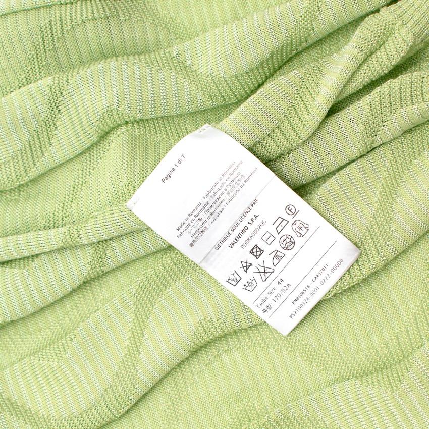 M Missoni Light Green Linear Rib Knit Cardigan - US 4 In Excellent Condition For Sale In London, GB