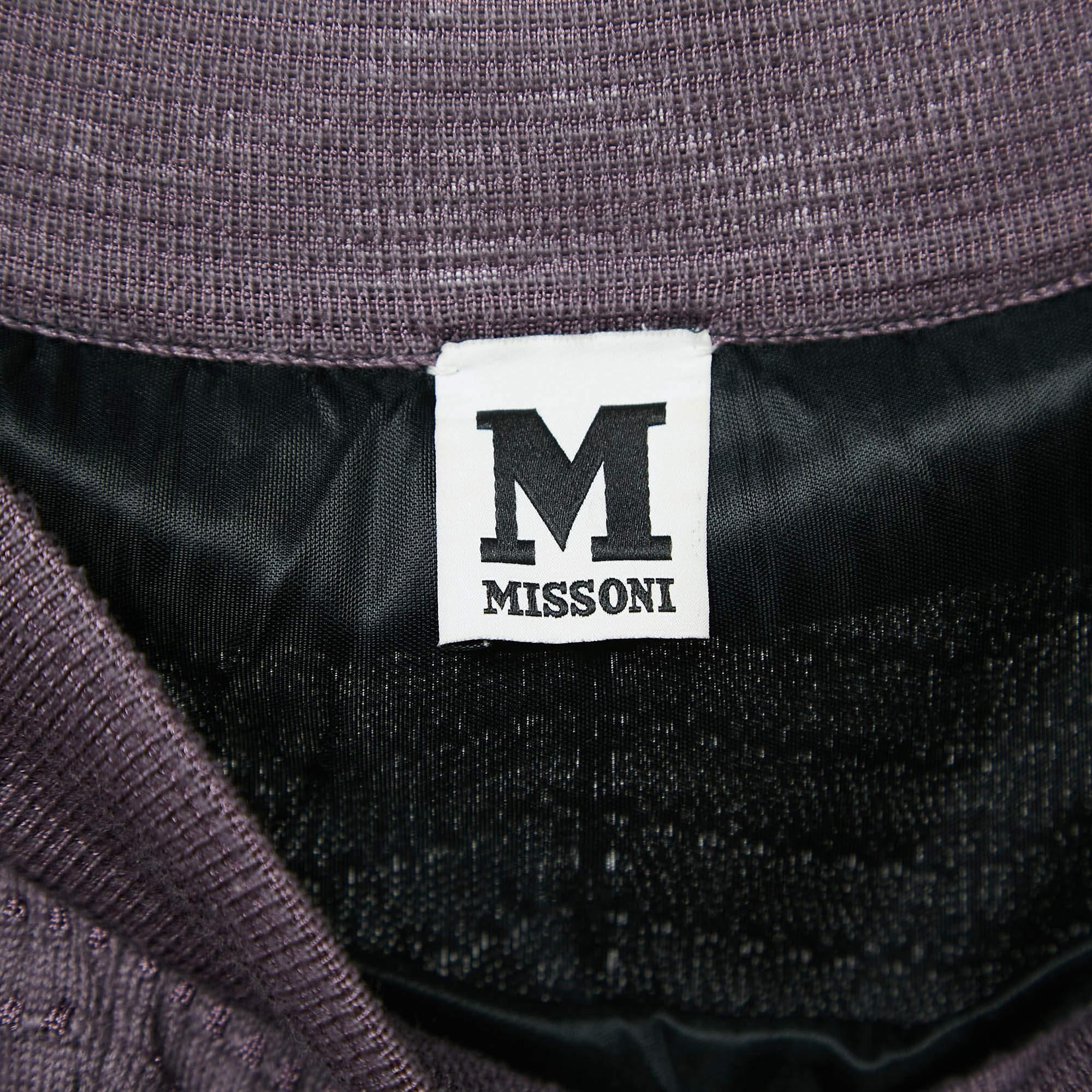 M Missoni Light Purple Chevron Pattern Knit Maxi Skirt S In Good Condition In Dubai, Al Qouz 2