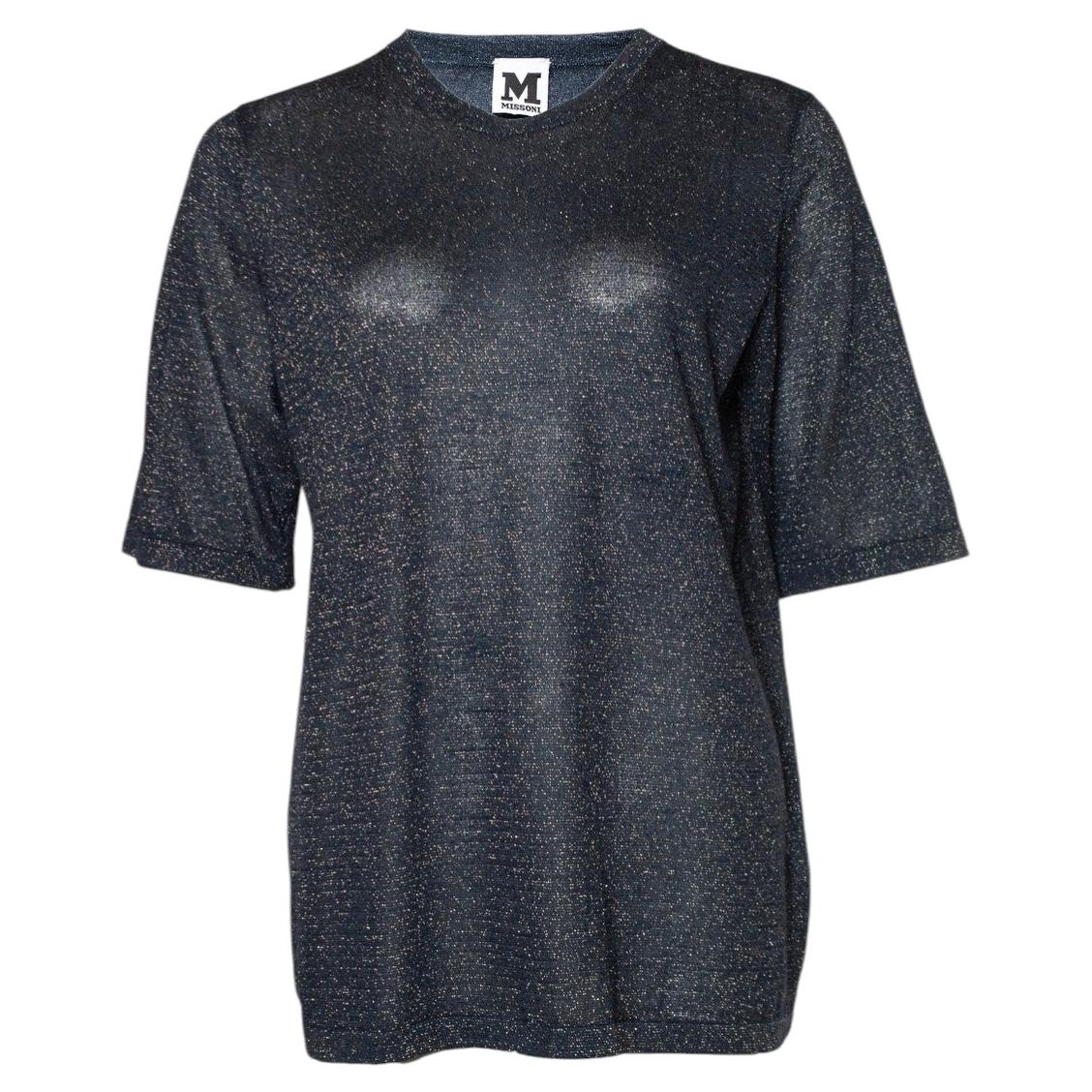M Missoni, lurex top in blue For Sale