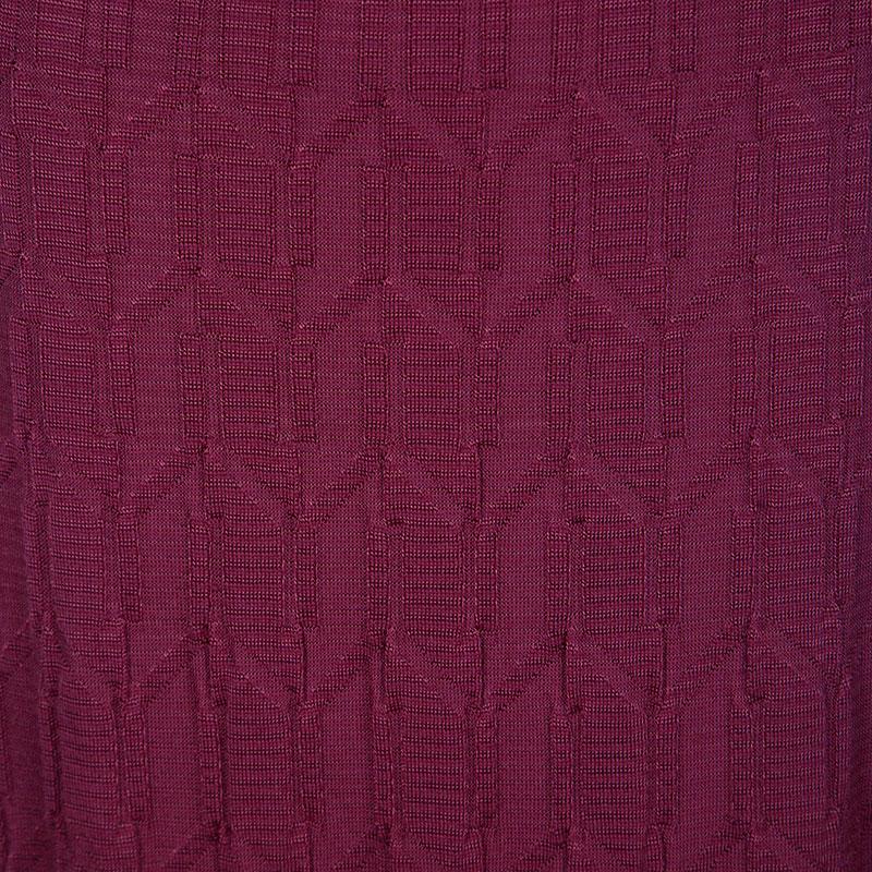 Red M Missoni Maroon Patterned Knit Maxi Skirt M For Sale