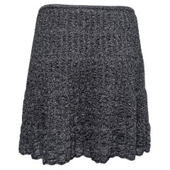 M Missoni Gonna svasata in maglia lurex grigio metallizzato S.I.M.